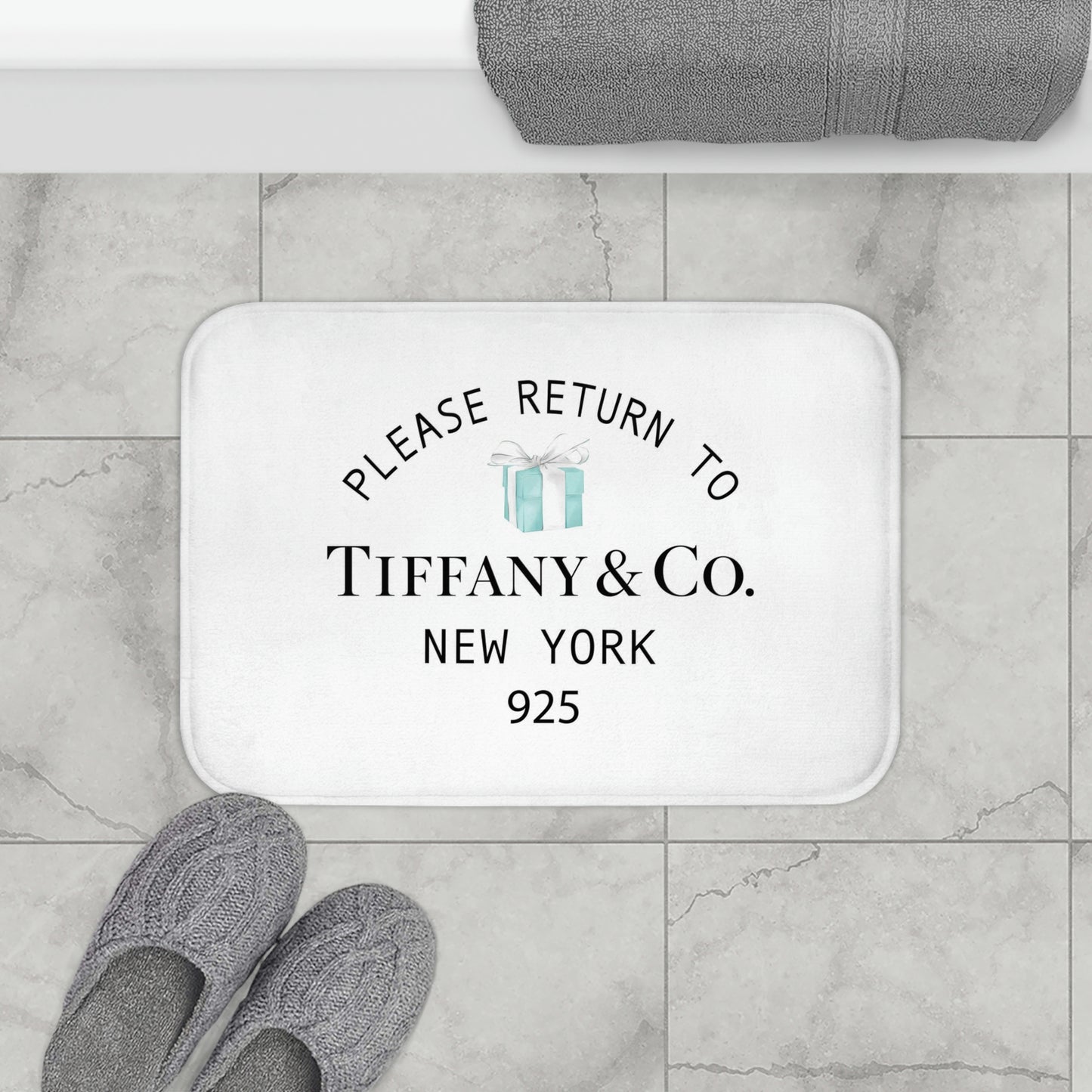 Personalized Please Return to Me Bath Mat - Your Name & Co. - Breakfast at Tiffany Inspired