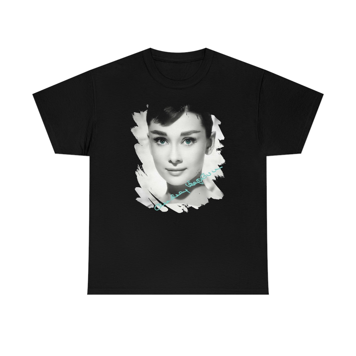 Black Audrey Hepburn Tee Shirt - Blue Eyes