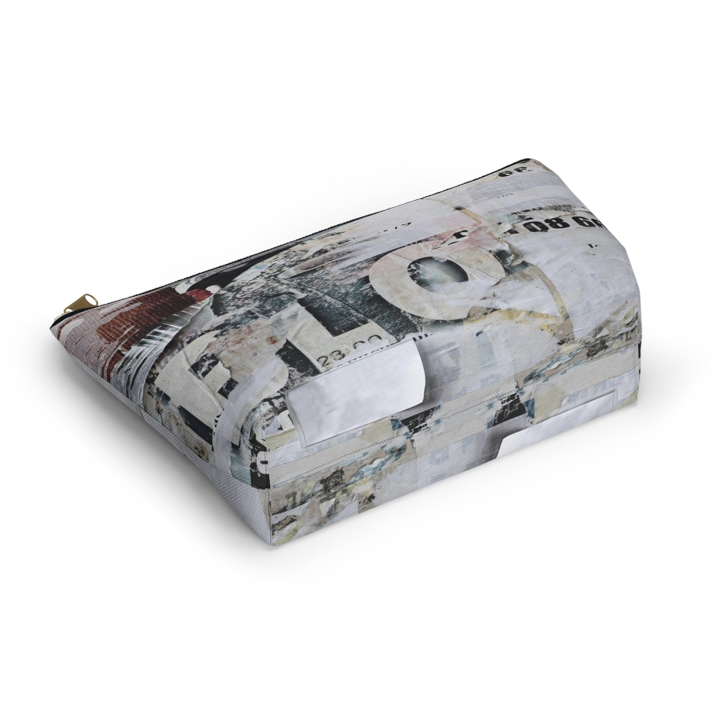 Urban Street Art Cosmetic Pouch w T-bottom, Accessory Pouch - Torn Poster Street Art Makeup Bag - BLO Bag 5