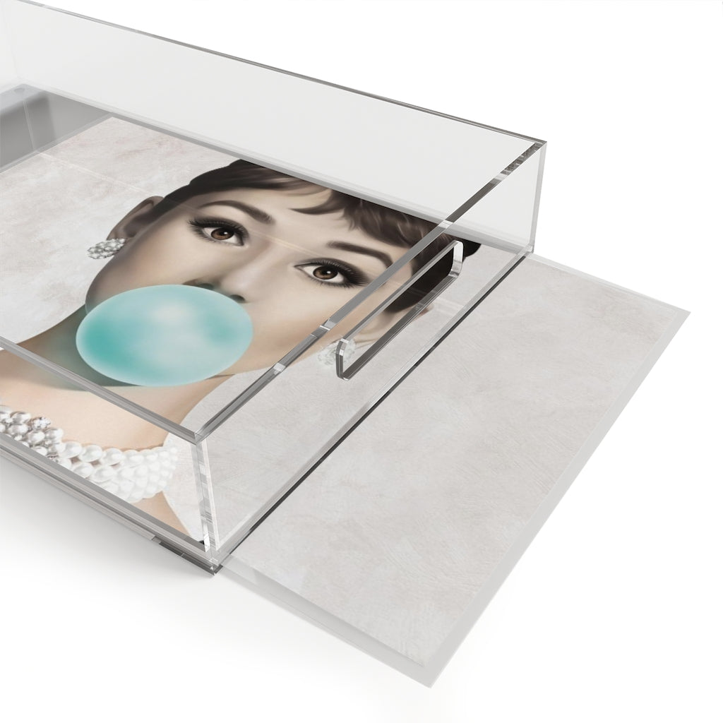 Audrey Hepburn Bubblegum Acrylic Serving Tray