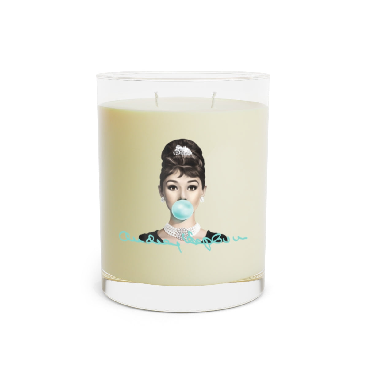 Audrey Hepburn Scented Candle - Full Glass, 11oz - Blue Autograph