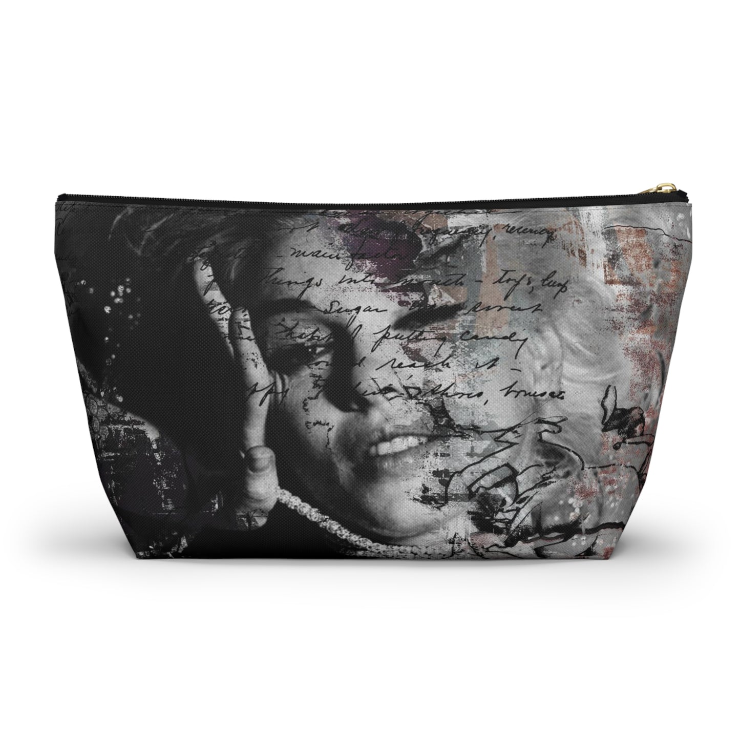 Lindsay Lohan Cosmetic Pouch w T-bottom, Accessory Pouch - Lindsay Lohan as Marilyn Monroe Abstract Makeup Bag