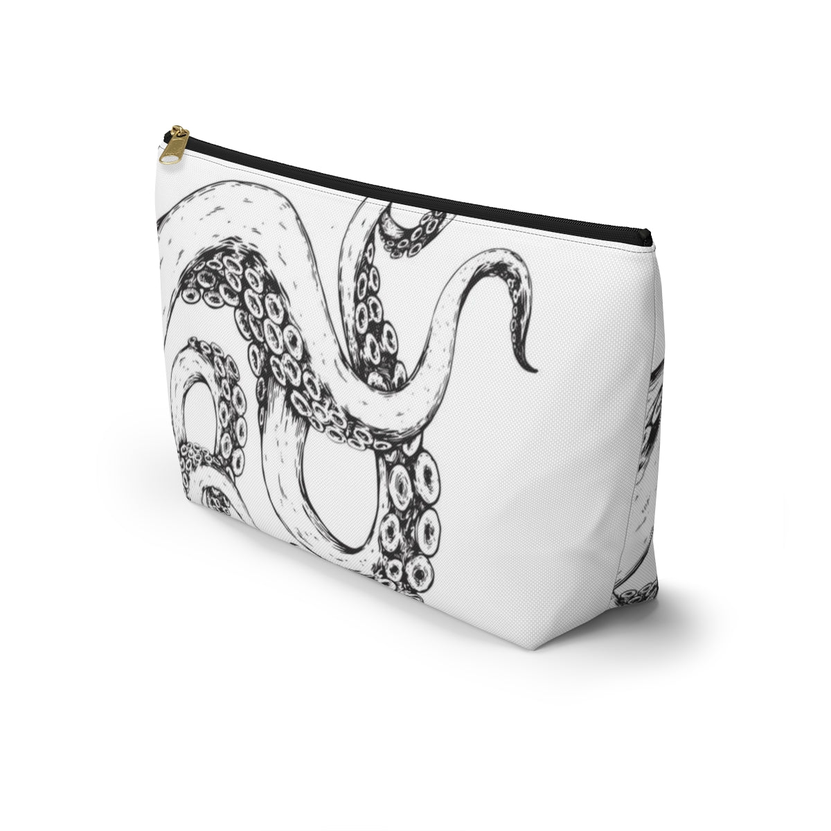 Octopus Tentacle Pouch w T-bottom, Accessory Pouch - Nautical White