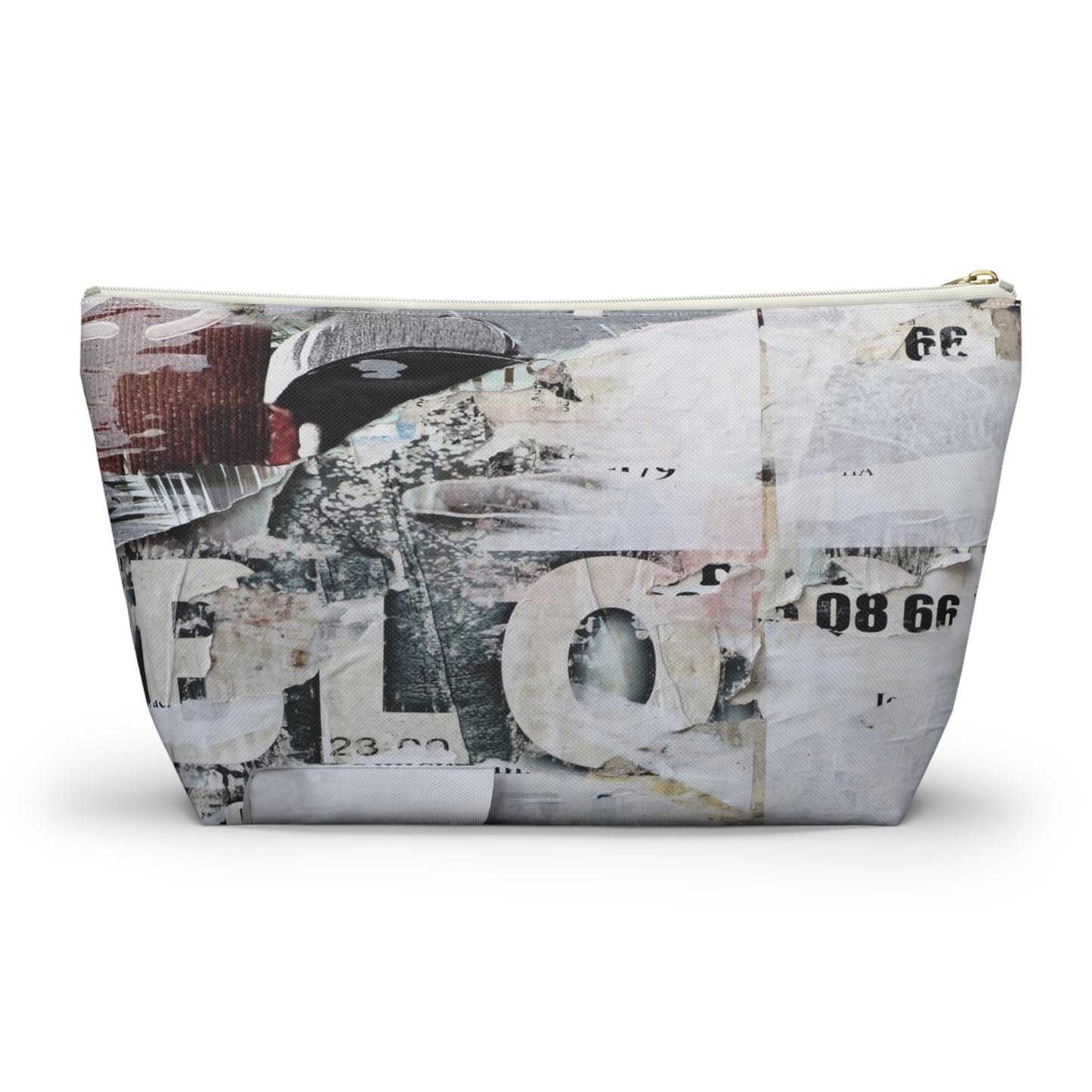 Urban Street Art Cosmetic Pouch w T-bottom, Accessory Pouch - Torn Poster Street Art Makeup Bag - BLO Bag 5