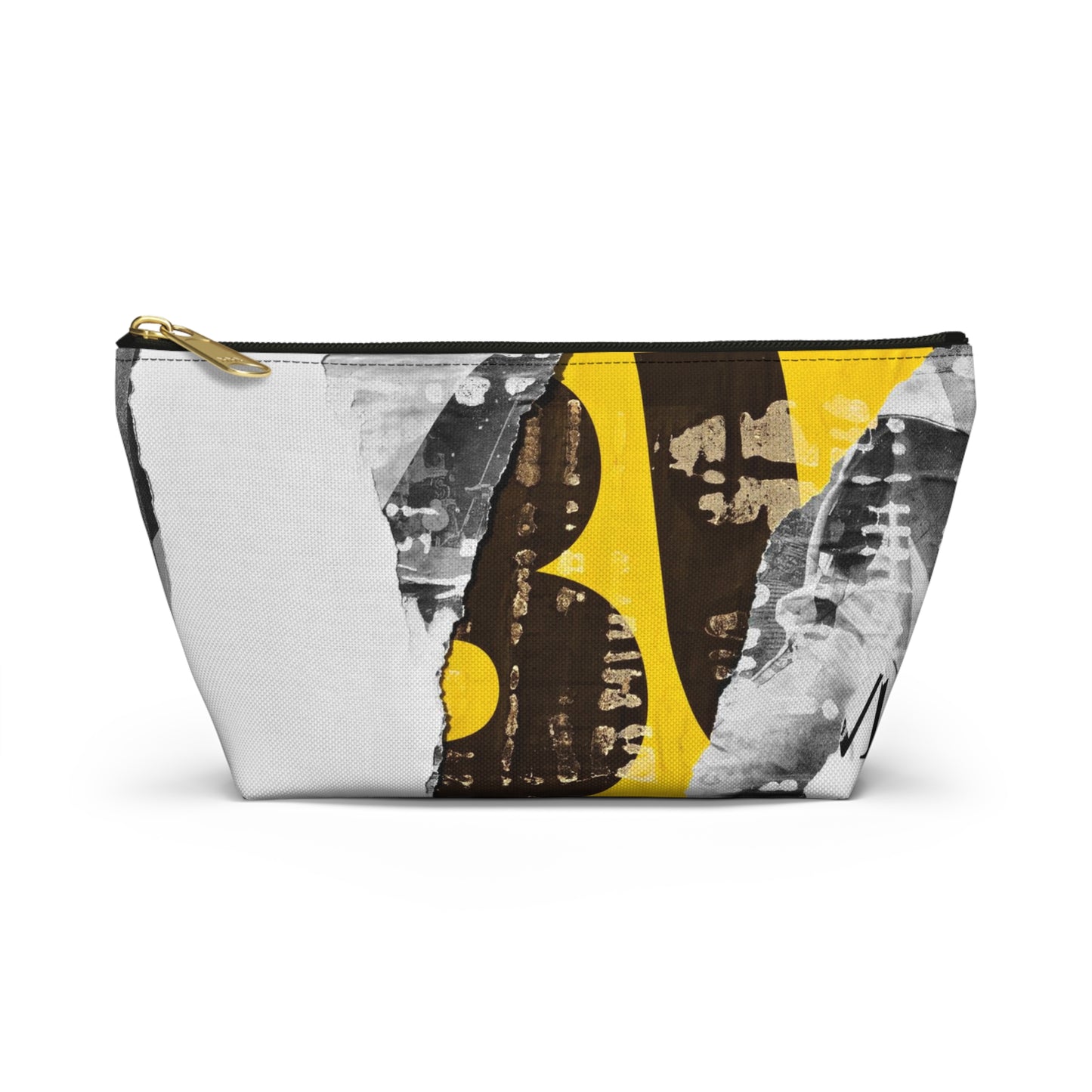 Urban Street Art Cosmetic Pouch w T-bottom, Accessory Pouch - Torn Poster Street Art Makeup Bag - BUS Bag 8