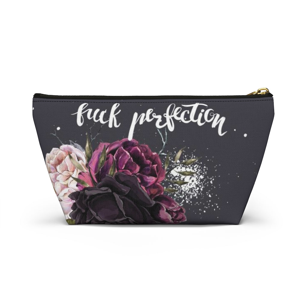 ADULT F*ck Perfection Cosmetic Pouch w T-bottom, Accessory Pouch, Rose