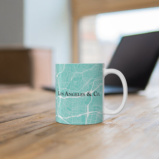 Personalized Los Angeles and Co Mug 11oz - Los Angeles California City Map Mug