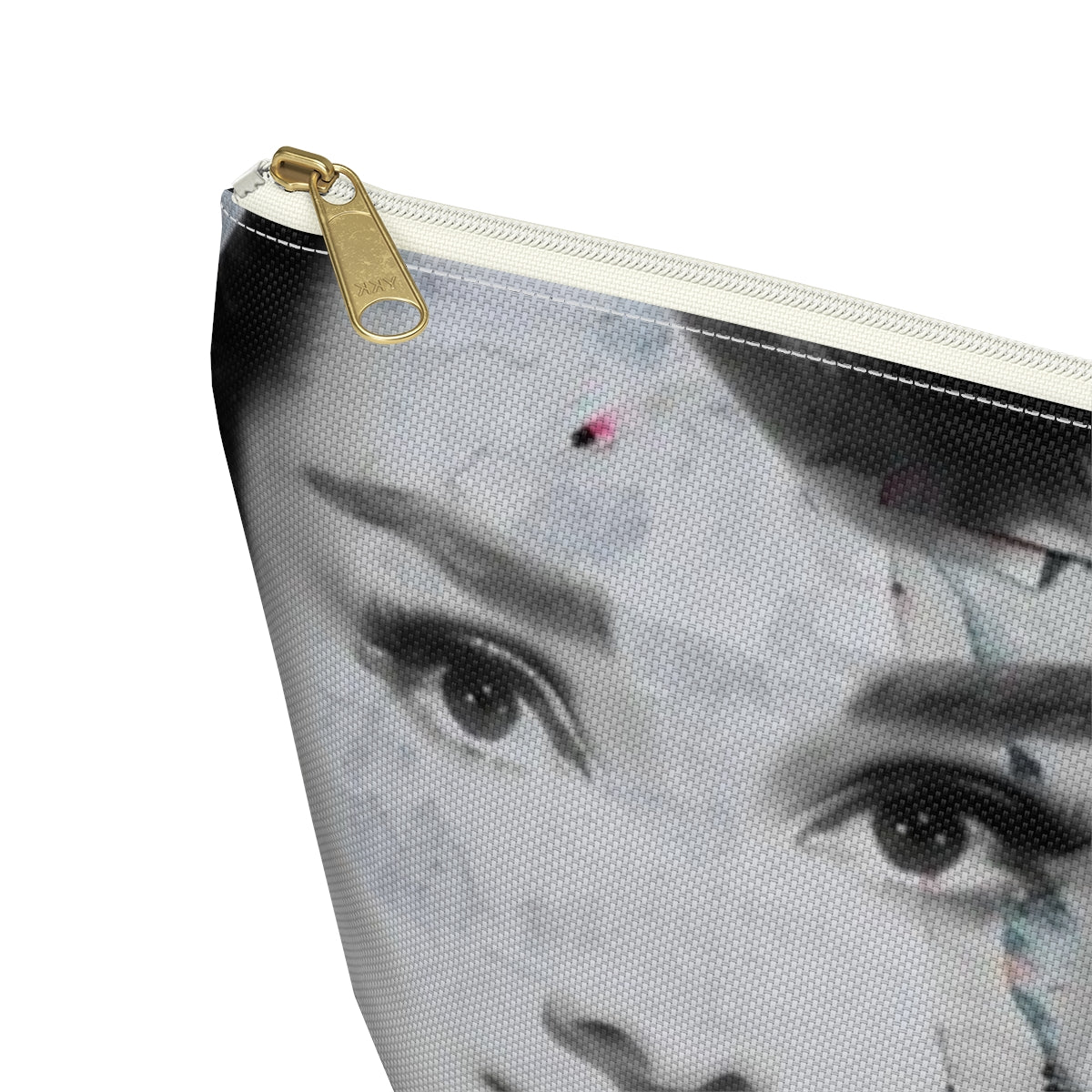 Audrey Hepburn Cosmetic Pouch w T-bottom, Accessory Pouch, Distressed Poster