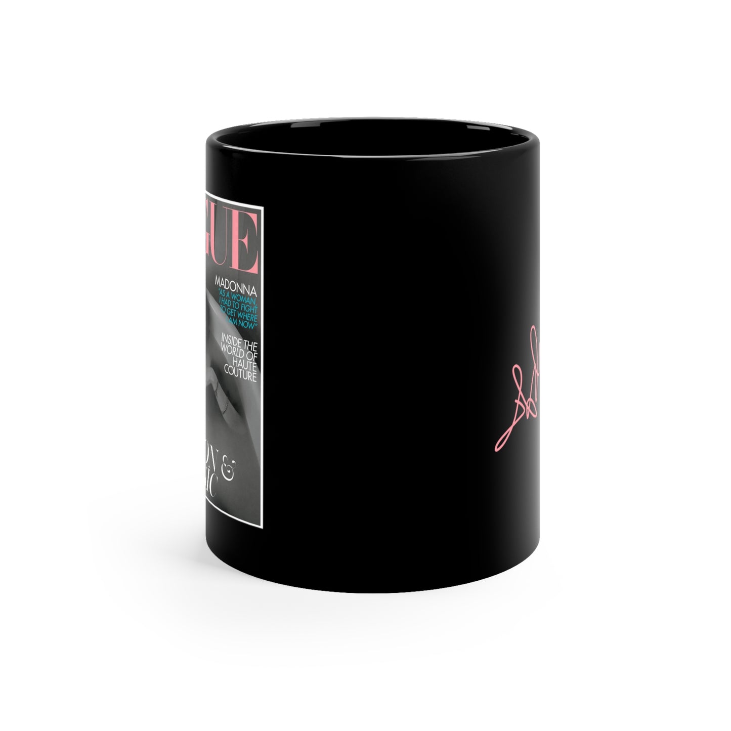 Madonna VOGUE Cover Mug - 11oz Black Mug - Madonna Autograph Mug