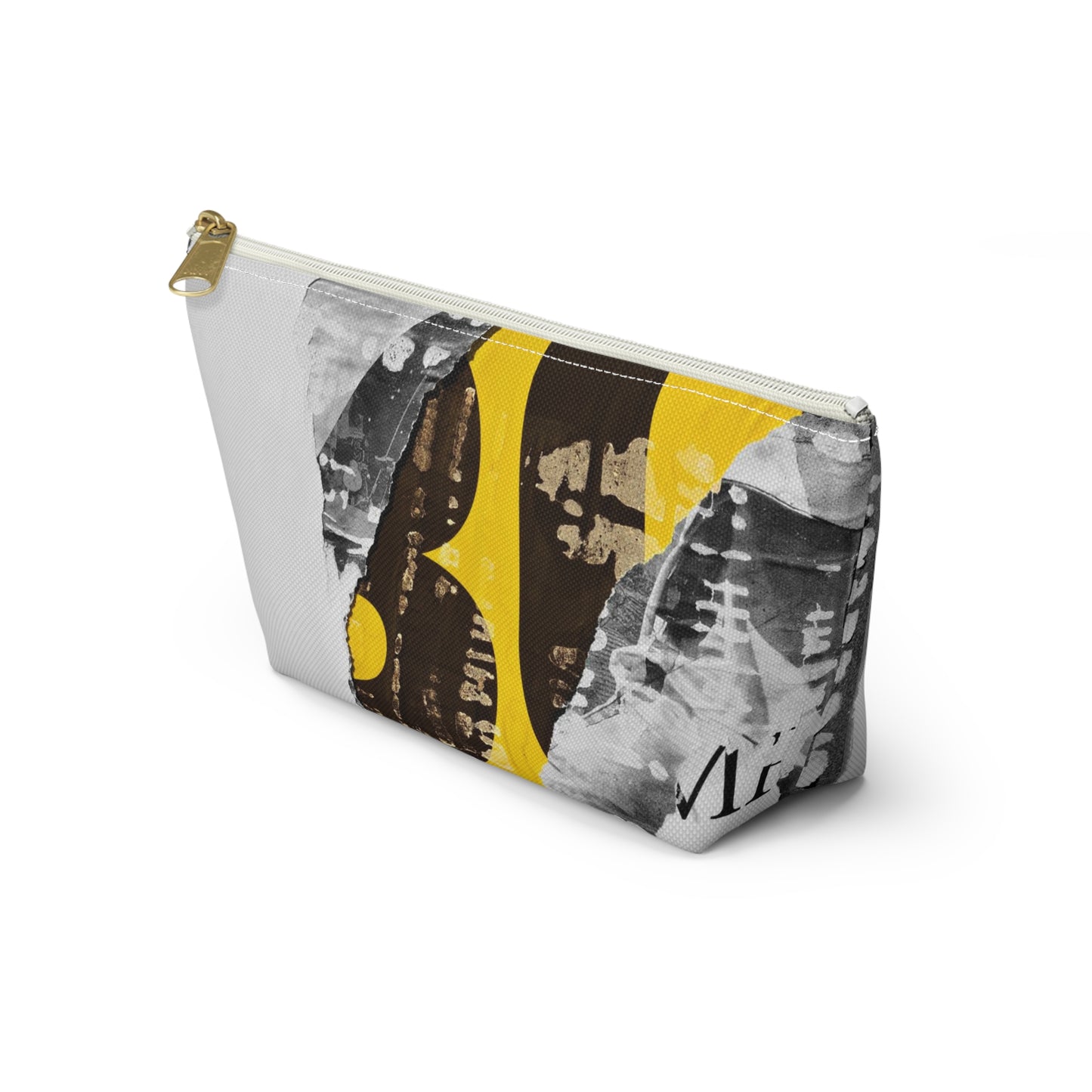 Urban Street Art Cosmetic Pouch w T-bottom, Accessory Pouch - Torn Poster Street Art Makeup Bag - BUS Bag 8