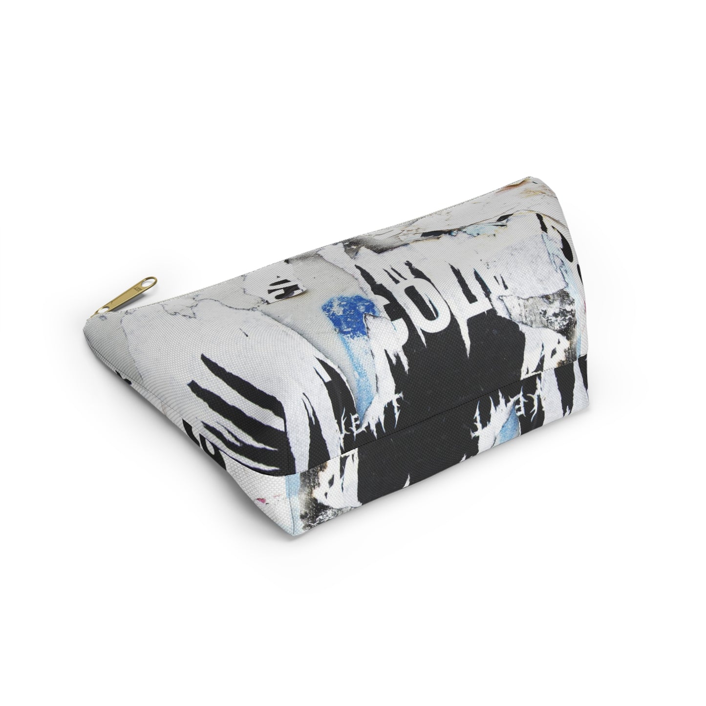 Urban Street Art Cosmetic Pouch w T-bottom, Accessory Pouch - Torn Poster Street Art Makeup Bag - COLD Bag 14