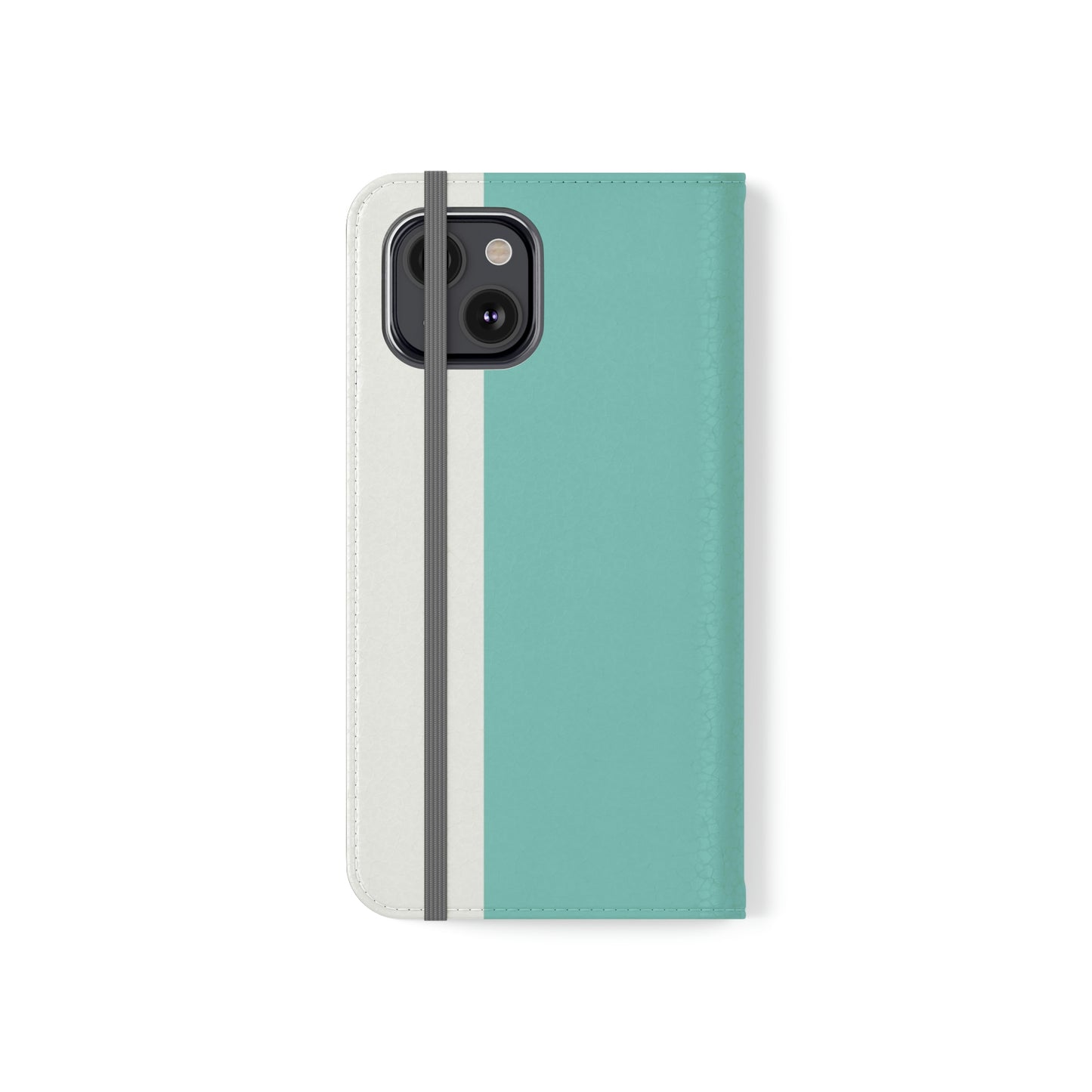 East West Color Block Phone Case, Blue Green Folio Phone Case, Breakfast at Tiffany Inspired Smart Phone Folding Case