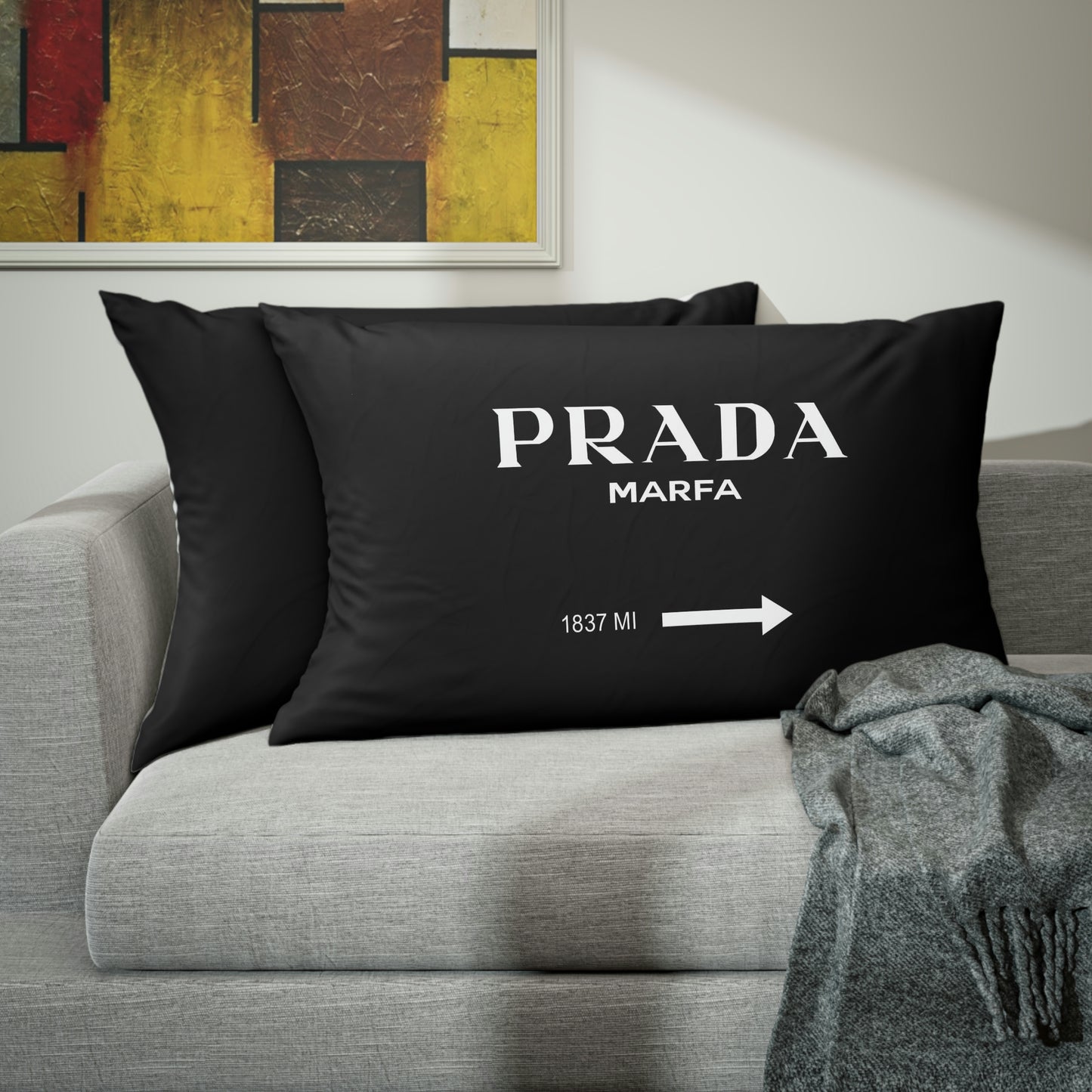 Gossip Girl 1837 MILES to MARFA Black Pillow Sham - Custom Designed Pillow Sham - Personalized Pillow Sham - Bed Pillow Covers