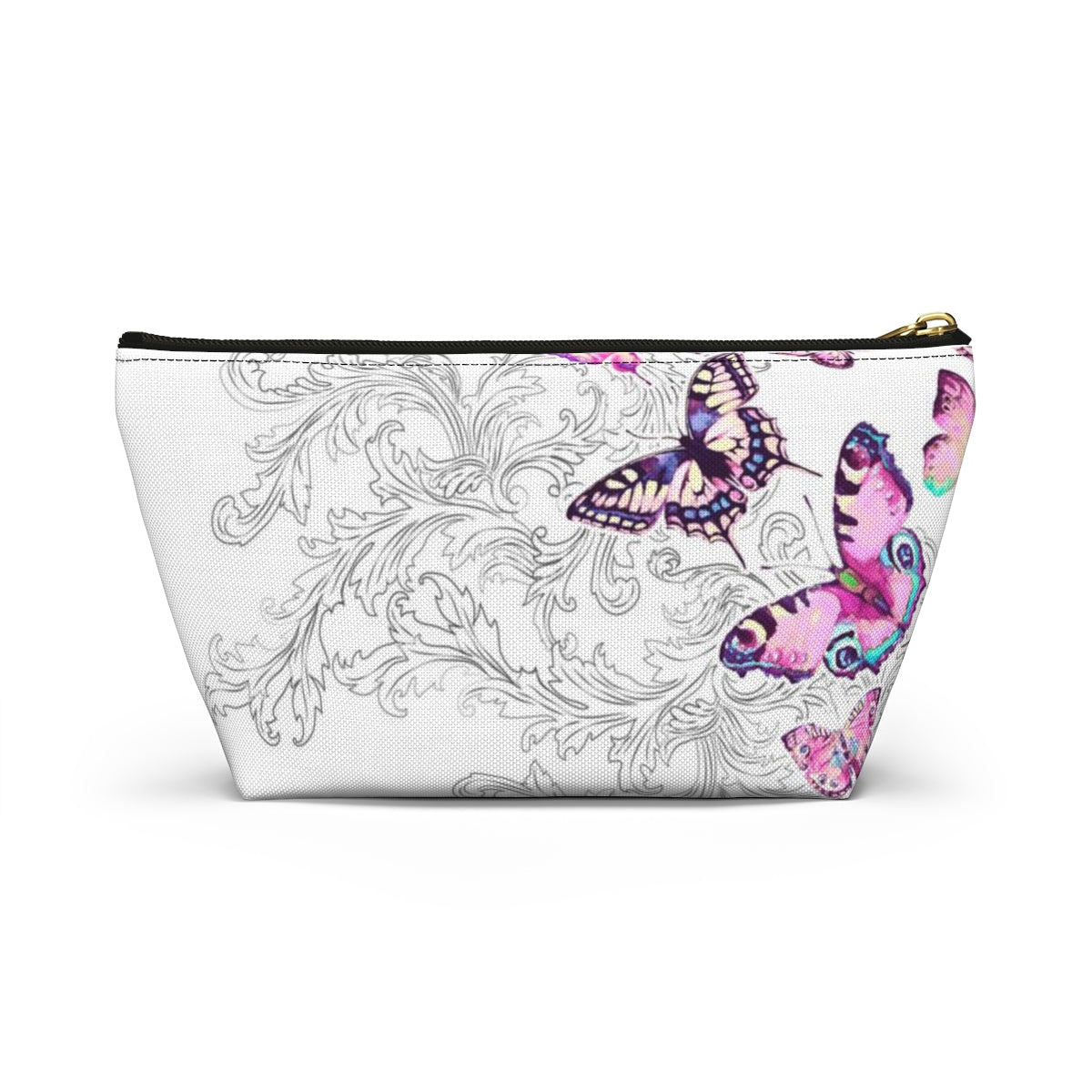 Butterfly Pouch w T-bottom, Accessory Pouch - Scroll