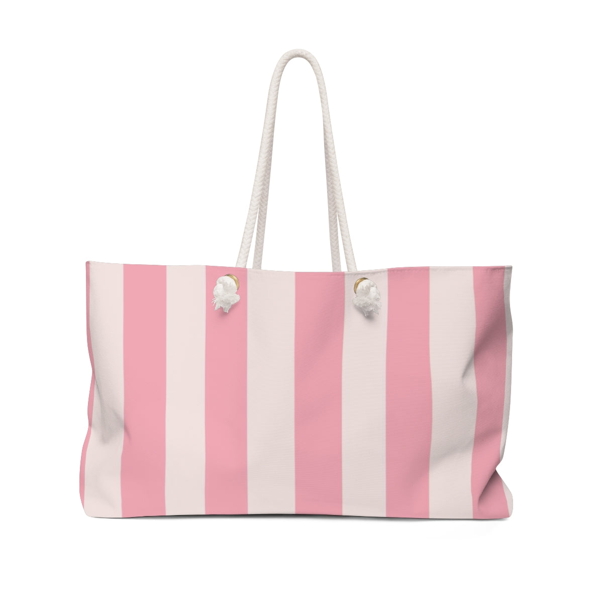 Personalized Secret Tote Bag - Weekender Bag, Rope Tote, Pink Stripe