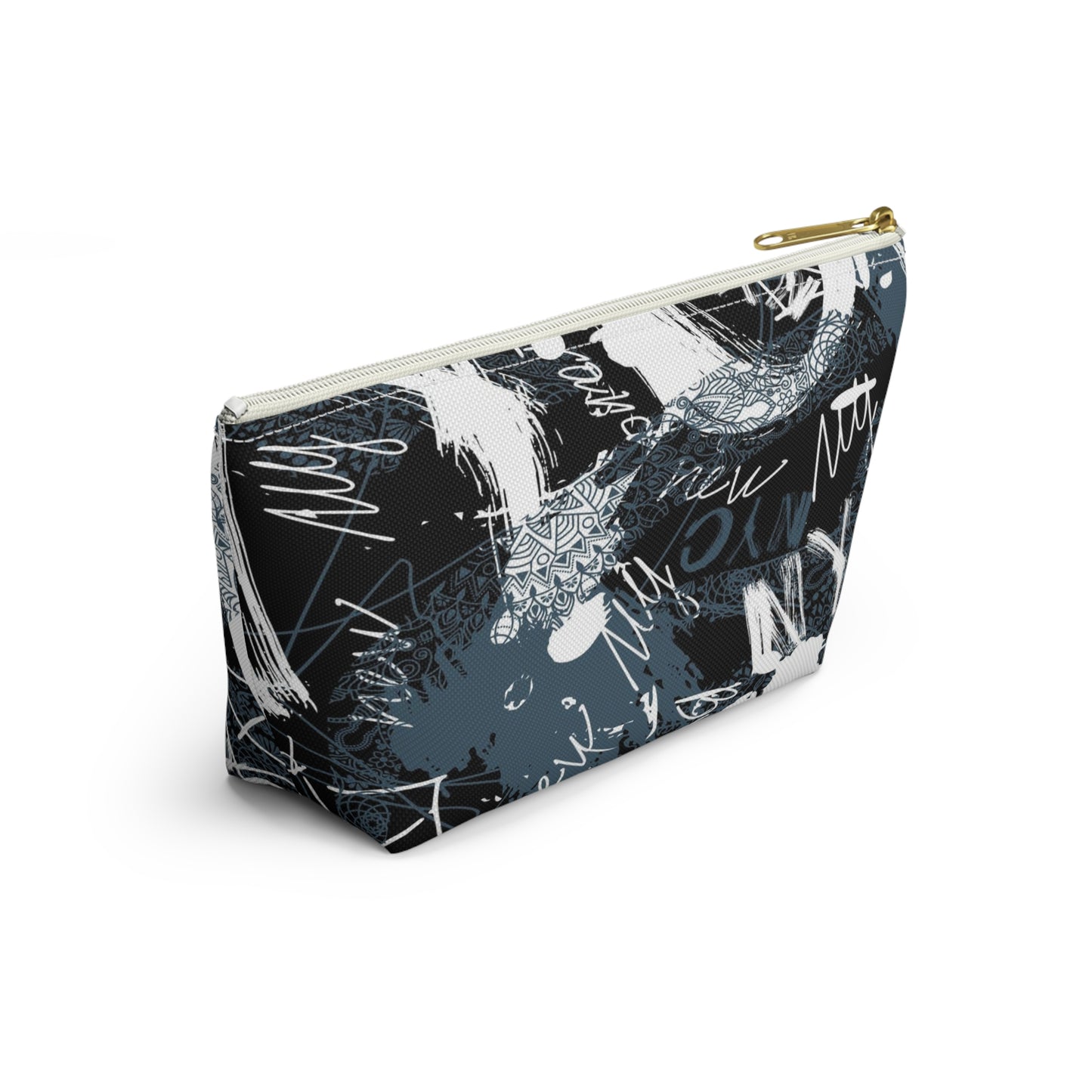 Urban Street Art Cosmetic Pouch w T-bottom, Accessory Pouch - Torn Poster Street Art Makeup Bag - New NYC Bag