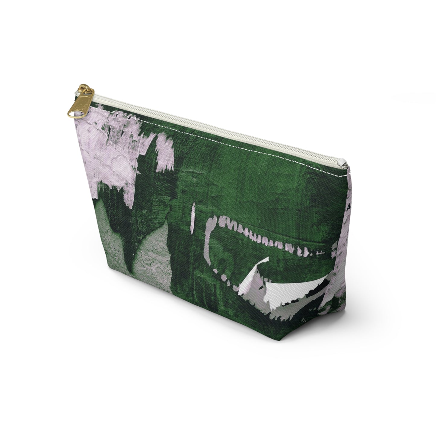 Urban Street Art Cosmetic Pouch w T-bottom, Accessory Pouch - Torn Poster Street Art Makeup Bag - Emerald Bag 9