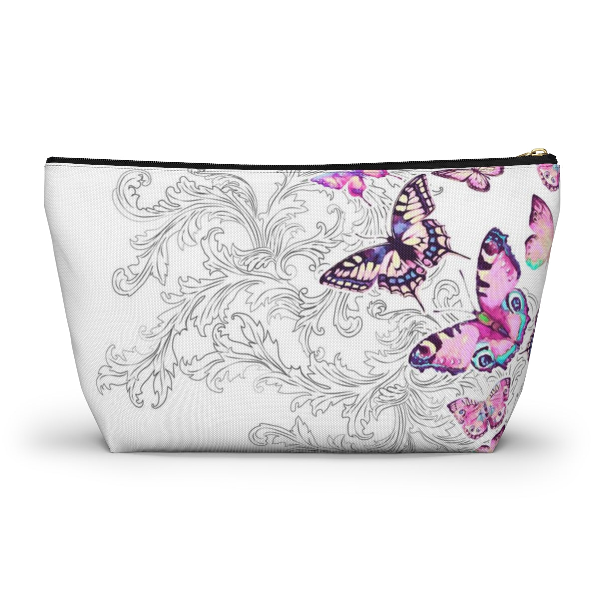 Butterfly Pouch w T-bottom, Accessory Pouch - Scroll