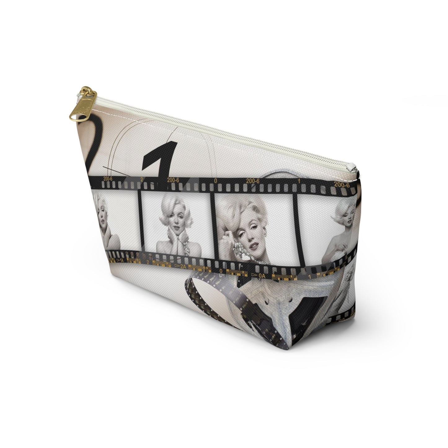 Marilyn Monroe Cosmetic Pouch w T-bottom, Accessory Pouch - Marilyn on Film Makeup Bag