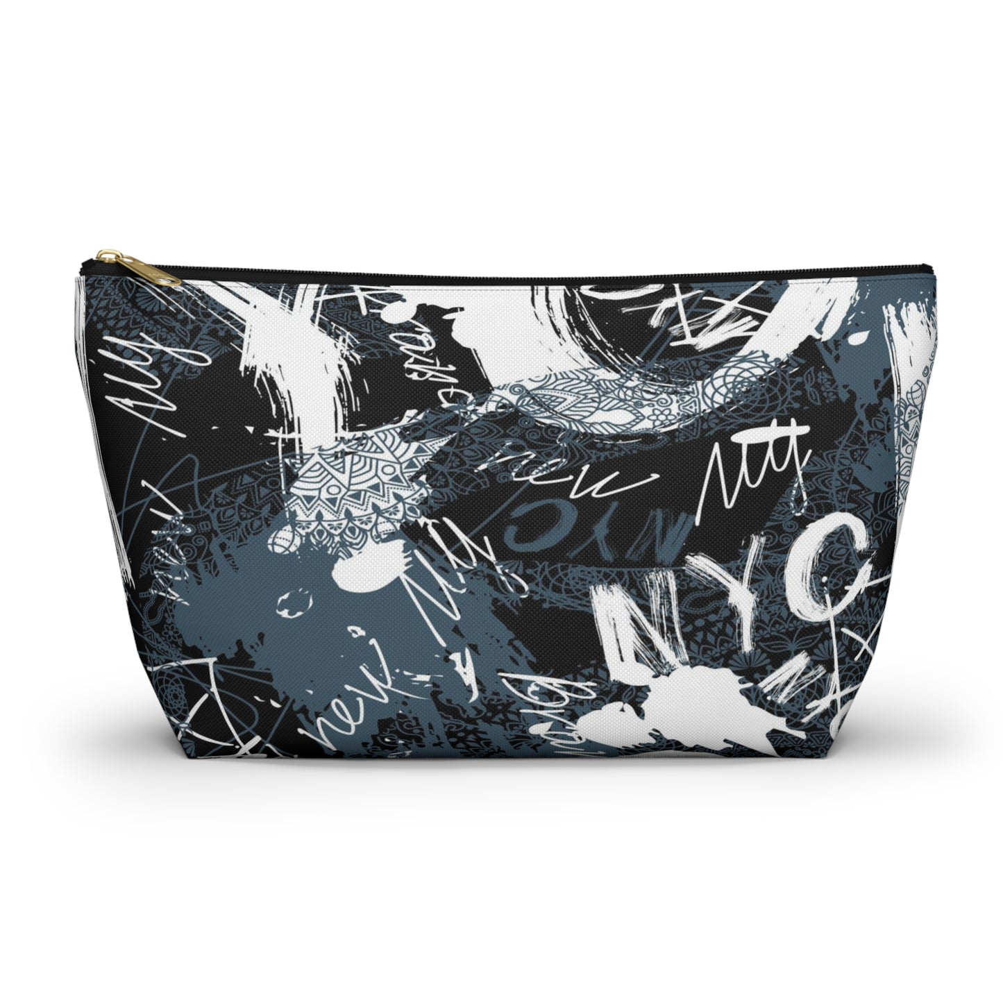 Urban Street Art Cosmetic Pouch w T-bottom, Accessory Pouch - Torn Poster Street Art Makeup Bag - New NYC Bag