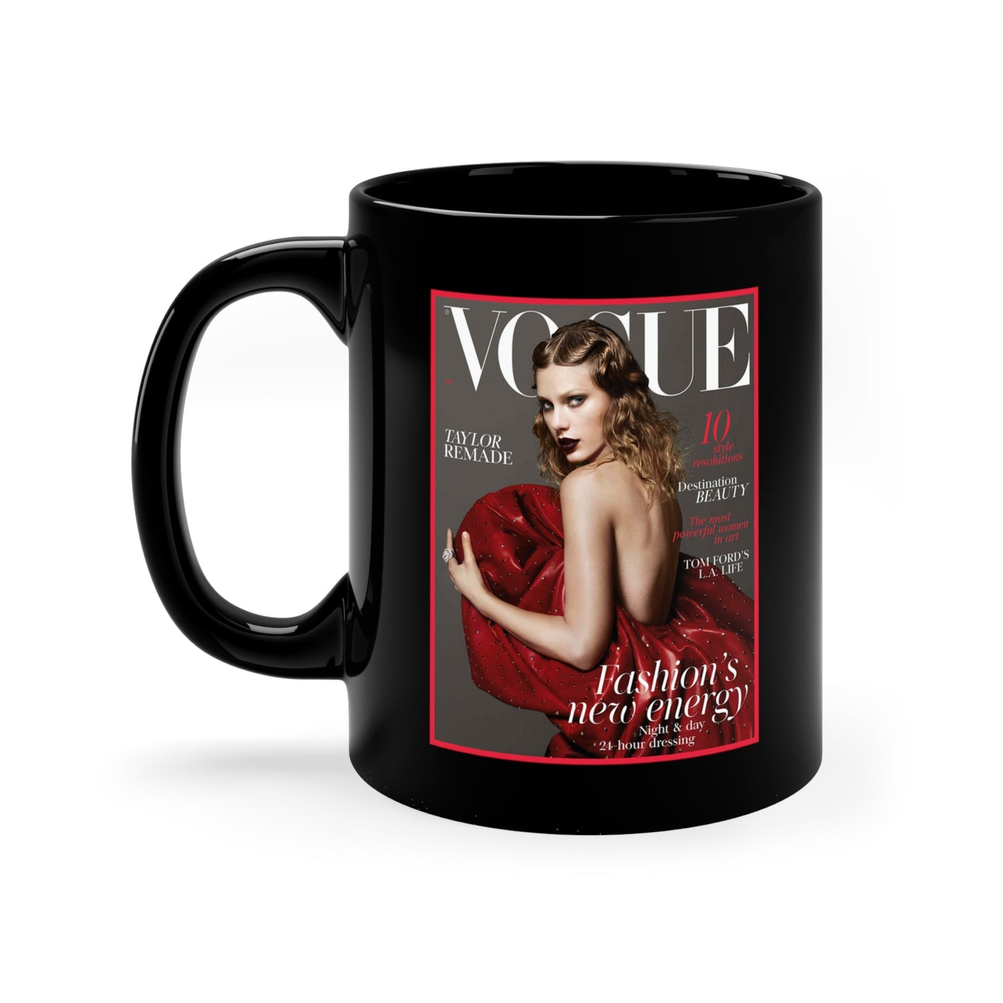 Taylor Swift VOGUE Magazine Cover Mug - 11oz Black Mug - Taylor Swift Autograph Mug