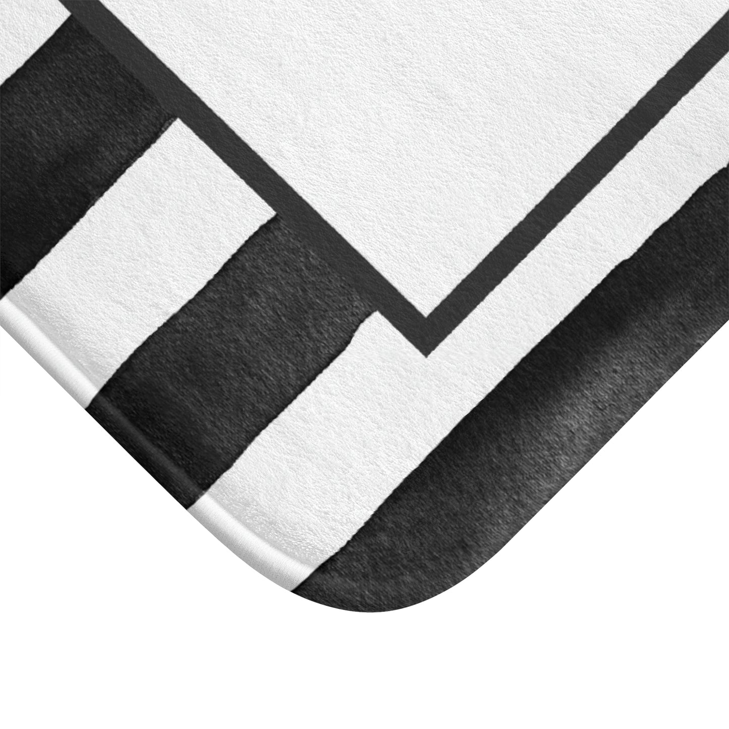 VOGUE Stripe Bath Mat - Fashion Inspired Floor Mat - Black & White Bathroom Shower Mat