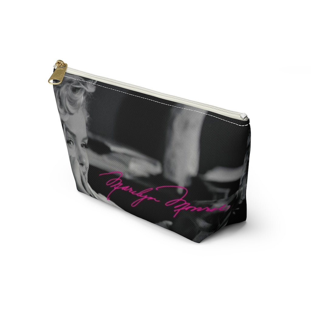 Marilyn Monroe Cosmetic Pouch w T-bottom, Accessory Pouch, Hot Pink Signature