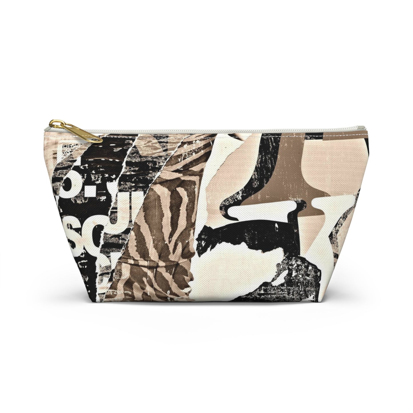 Urban Street Art Cosmetic Pouch w T-bottom, Accessory Pouch - Torn Poster Street Art Makeup Bag - Zebra Bag 20