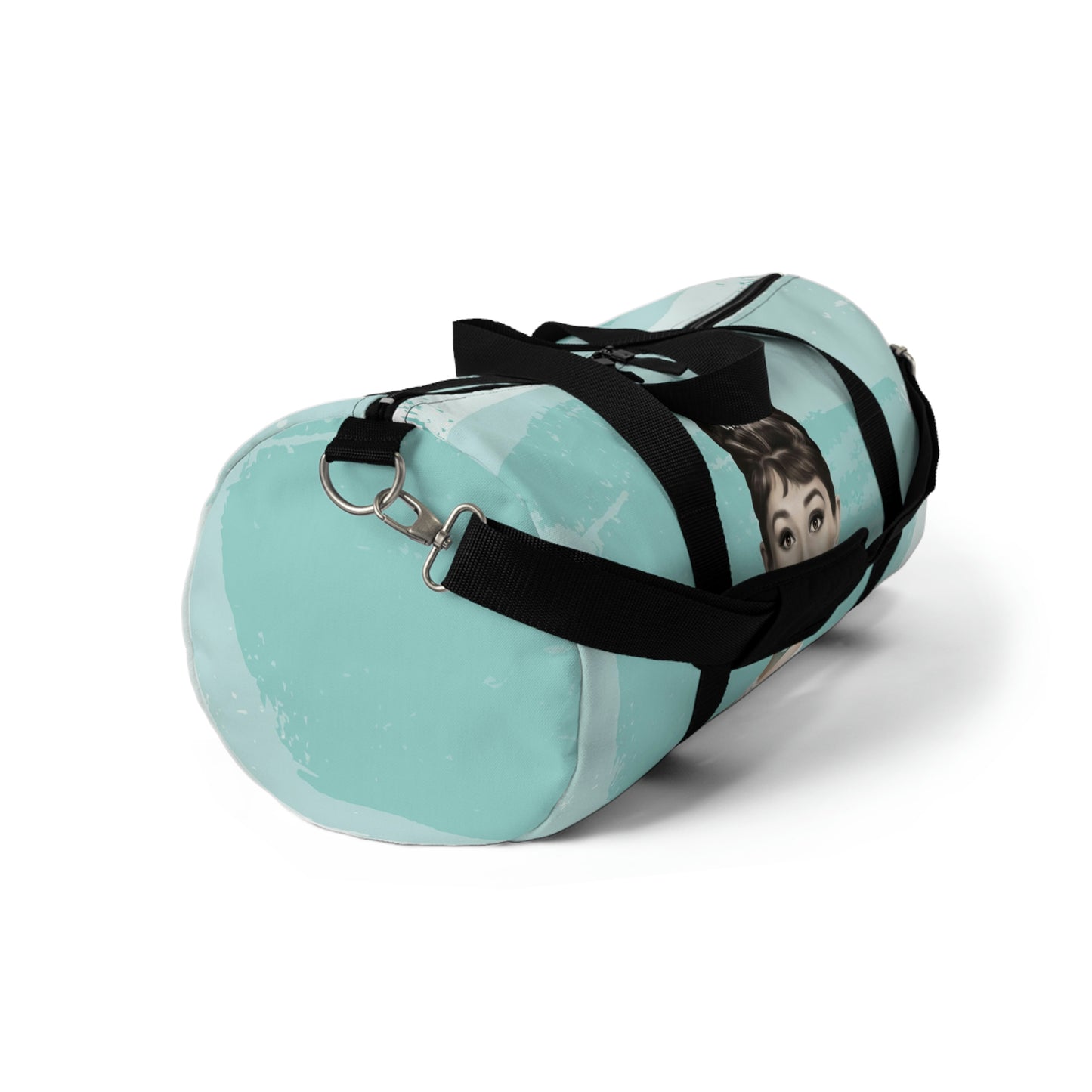 Personalized Audrey Hepburn Duffel Bag - Blue Bubblegum