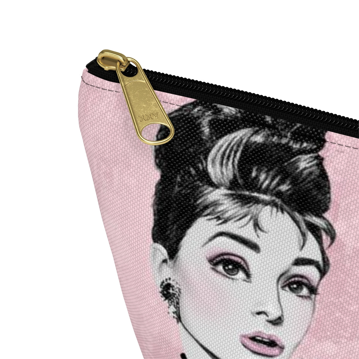 Audrey Hepburn Pouch w T-bottom, Accessory Pouch - Pink Paris is Always a Good Idea Chandelier Bag