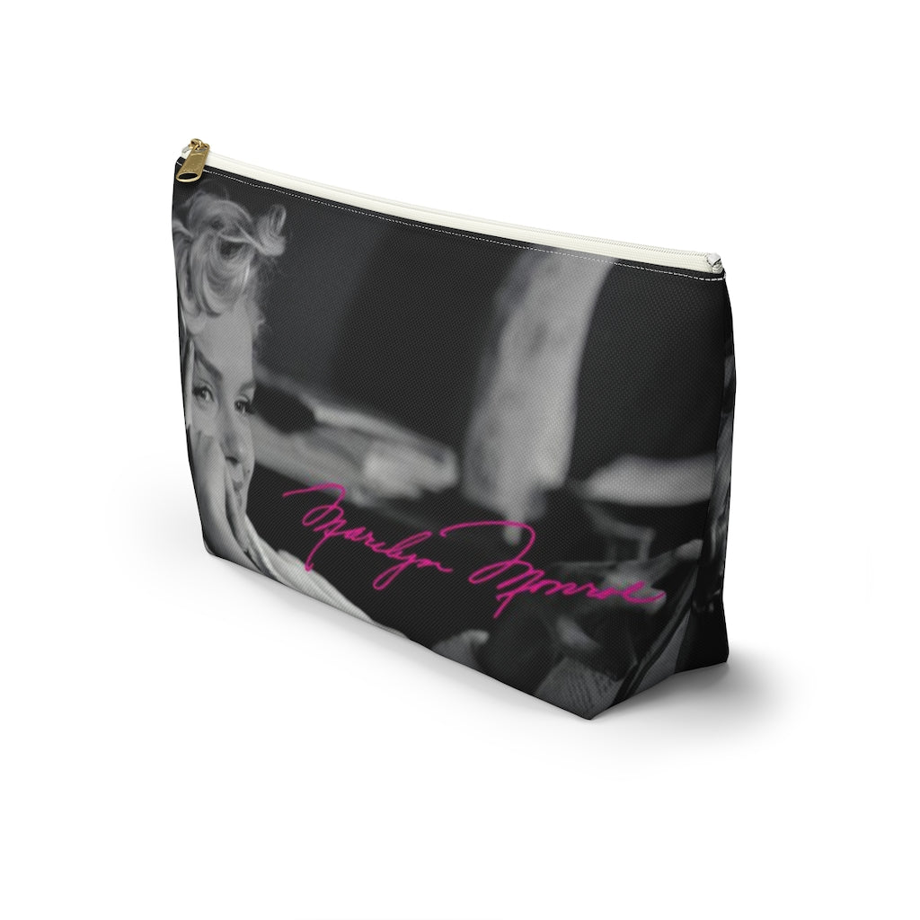 Marilyn Monroe Cosmetic Pouch w T-bottom, Accessory Pouch, Hot Pink Signature