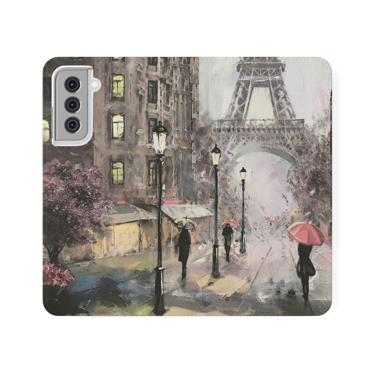 Personalized Eiffel Tower Paris Painting Phone Case, Folio Phone Case, Paris France Smart Phone Folding Case