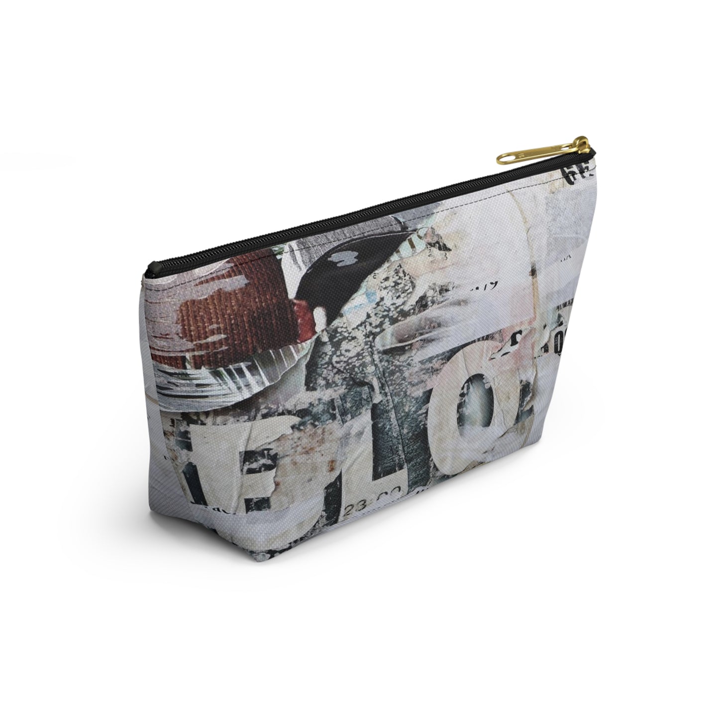 Urban Street Art Cosmetic Pouch w T-bottom, Accessory Pouch - Torn Poster Street Art Makeup Bag - BLO Bag 5