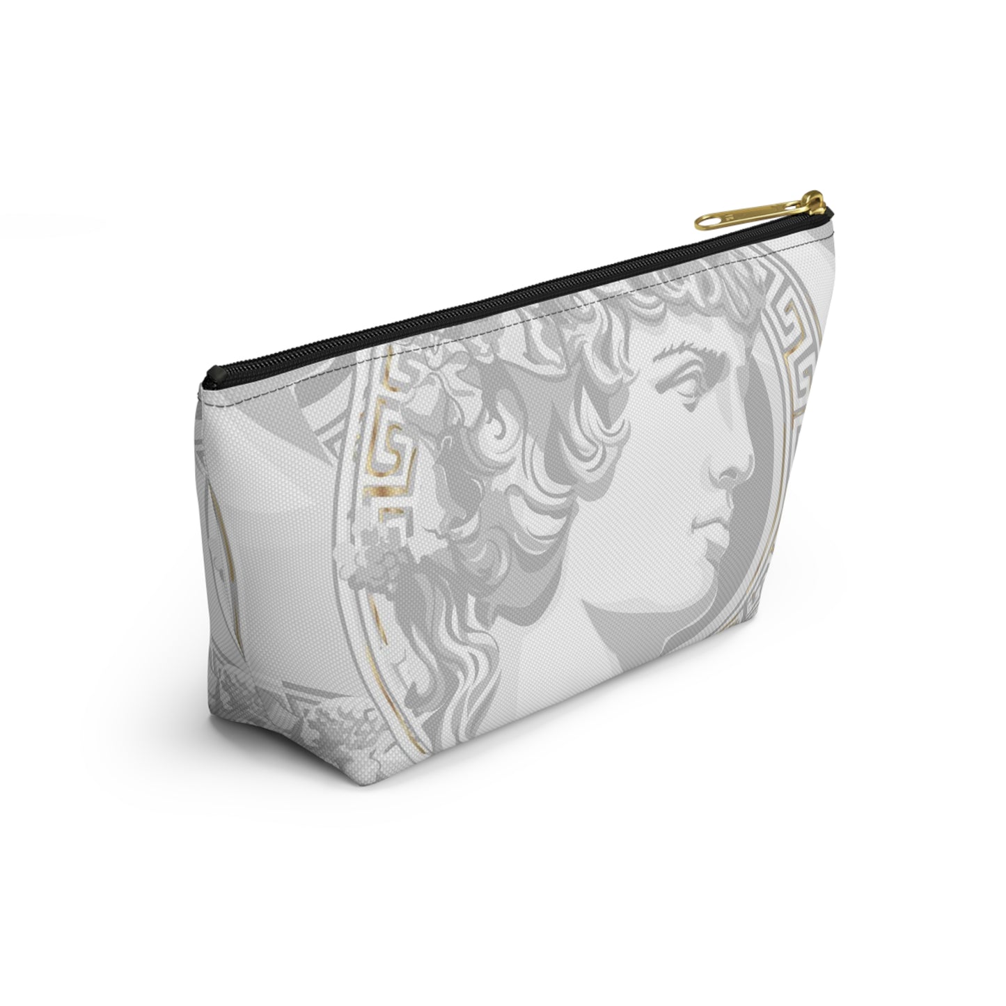 Greek God Antinous Cosmetic Pouch w T-bottom, Accessory Pouch - Greek God Makeup Bag, Roman Empire Cosmetic Pouch