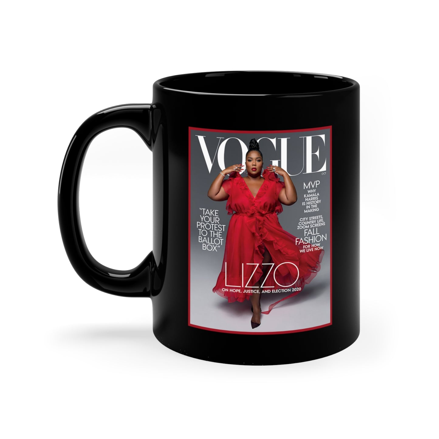 Lizzo VOGUE Magazine Cover Mug - 11oz Black Mug - Lizzo Autograph Mug