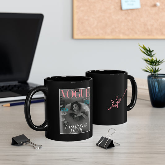 Madonna VOGUE Cover Mug - 11oz Black Mug - Madonna Autograph Mug