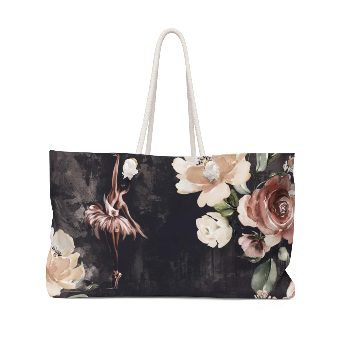 Personalized Sienna Rose Ballet Tote Bag - Weekender Bag, Rope Tote