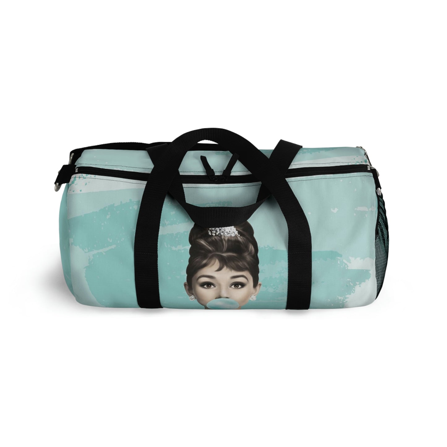 Personalized Audrey Hepburn Duffel Bag - Blue Bubblegum