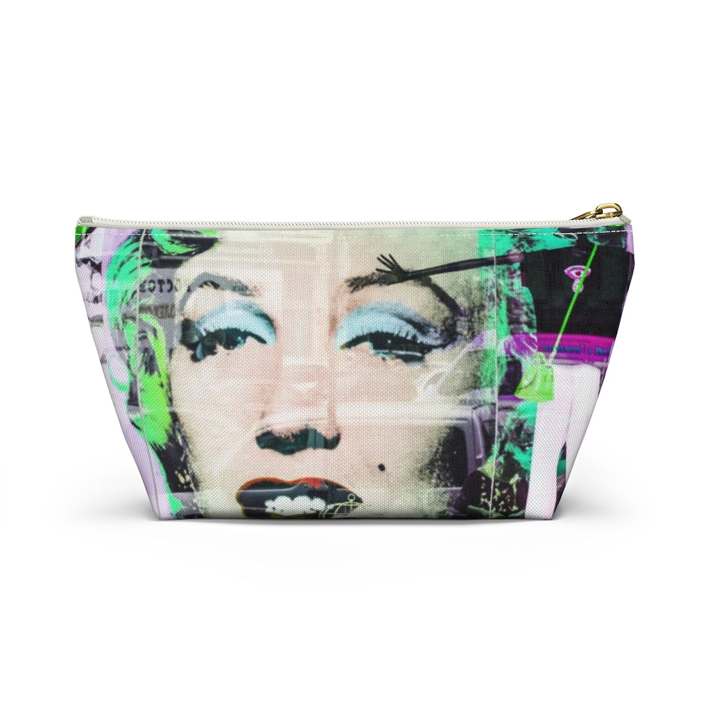 Marilyn Monroe Cosmetic Pouch w T-bottom, Accessory Pouch, Graffiti Reflection