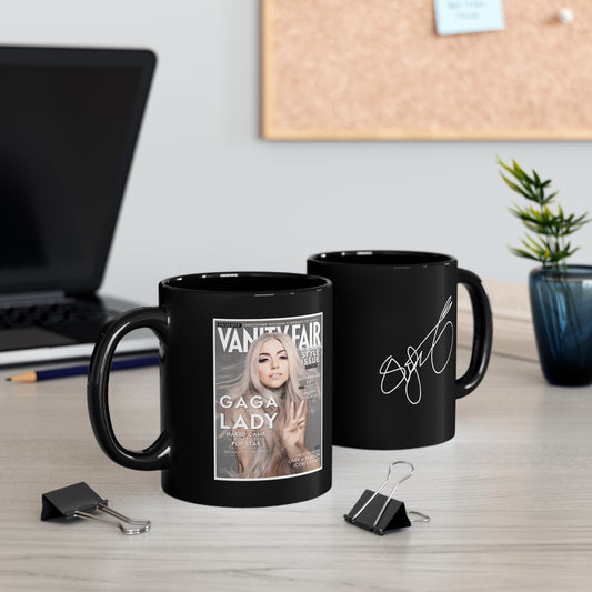 Lady Gaga VANITY FAIR Magazine Cover Mug - 11oz Black Mug - Lady Gaga Autograph Mug