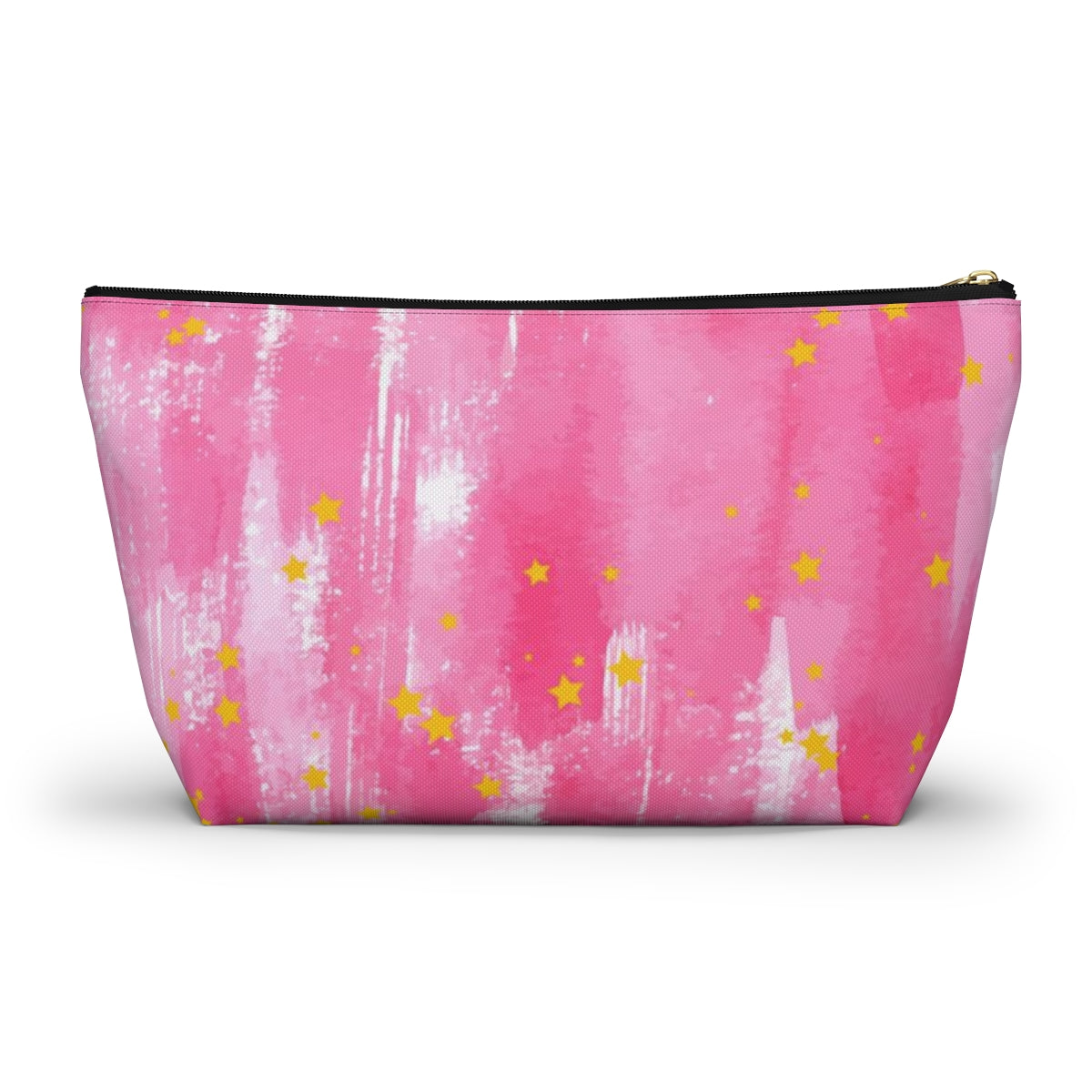 You are the Best Teacher Cosmetic Pouch w T-bottom, Accessory Pouch, Pink with Gold Stars