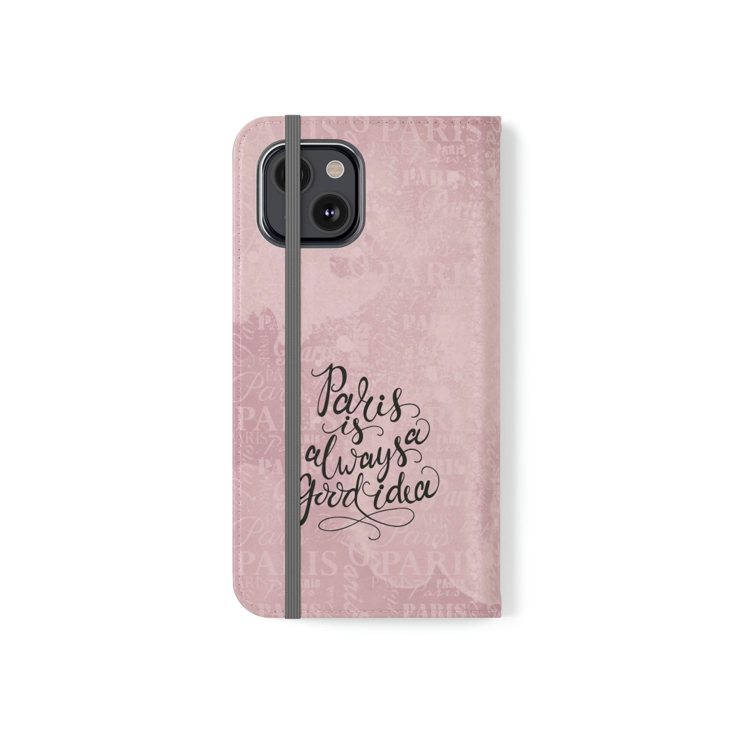 Audrey Hepburn Phone Case, Pink Paris Folio Phone Case, Paris is Always a Good Idea Smart Phone Folding Case