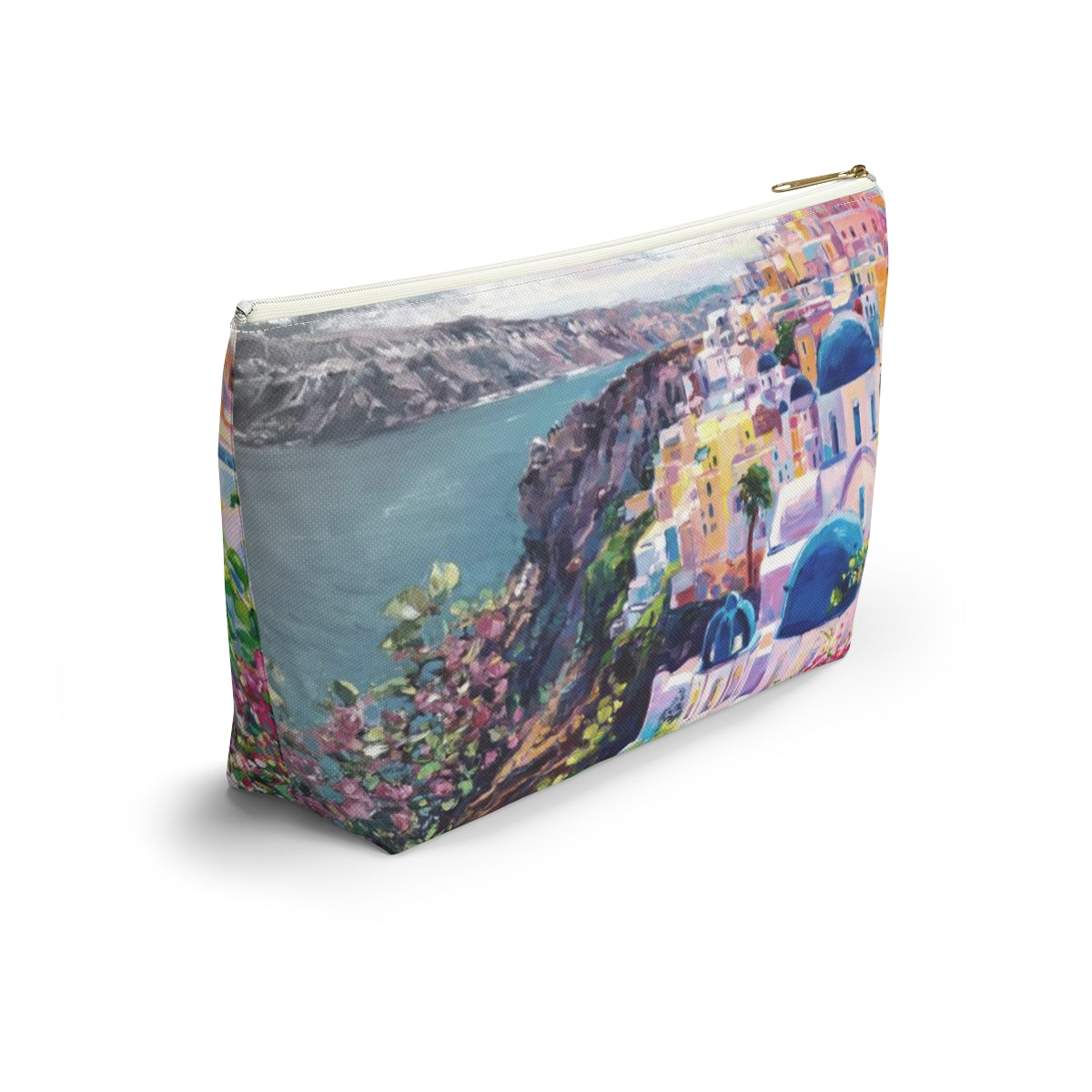 Santorini Pouch w T-bottom, Accessory Pouch - Santorini Greece