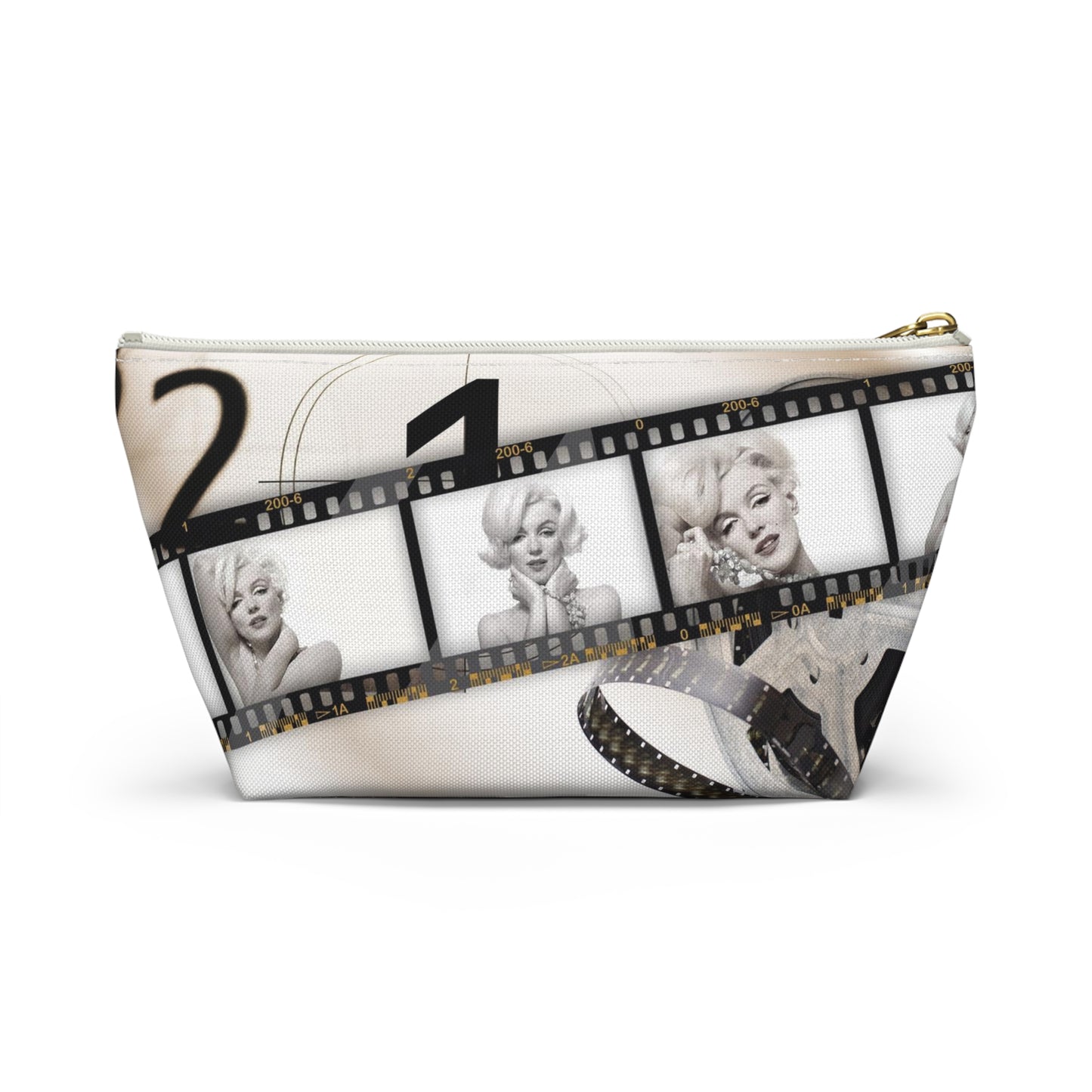 Marilyn Monroe Cosmetic Pouch w T-bottom, Accessory Pouch - Marilyn on Film Makeup Bag