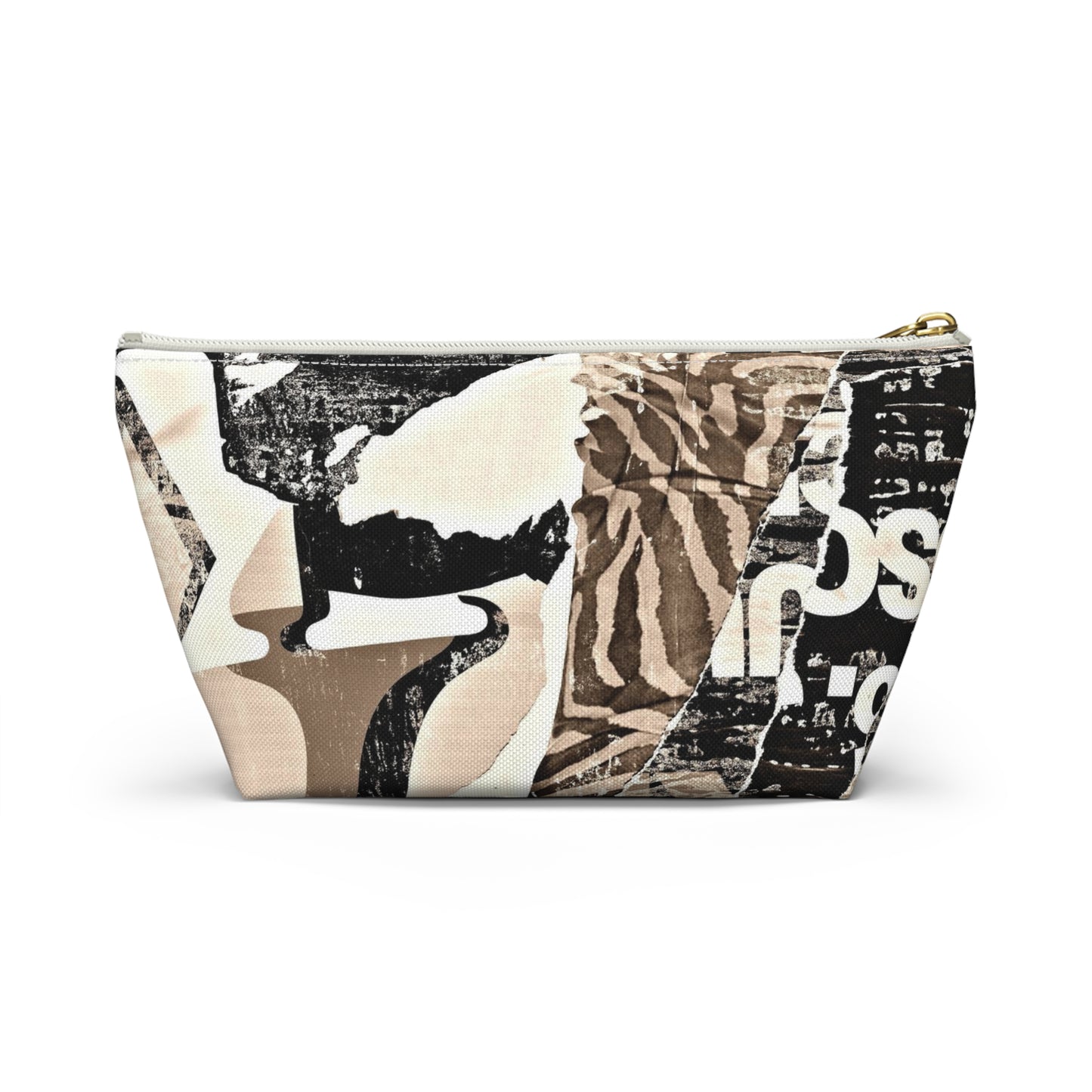 Urban Street Art Cosmetic Pouch w T-bottom, Accessory Pouch - Torn Poster Street Art Makeup Bag - Zebra Bag 20