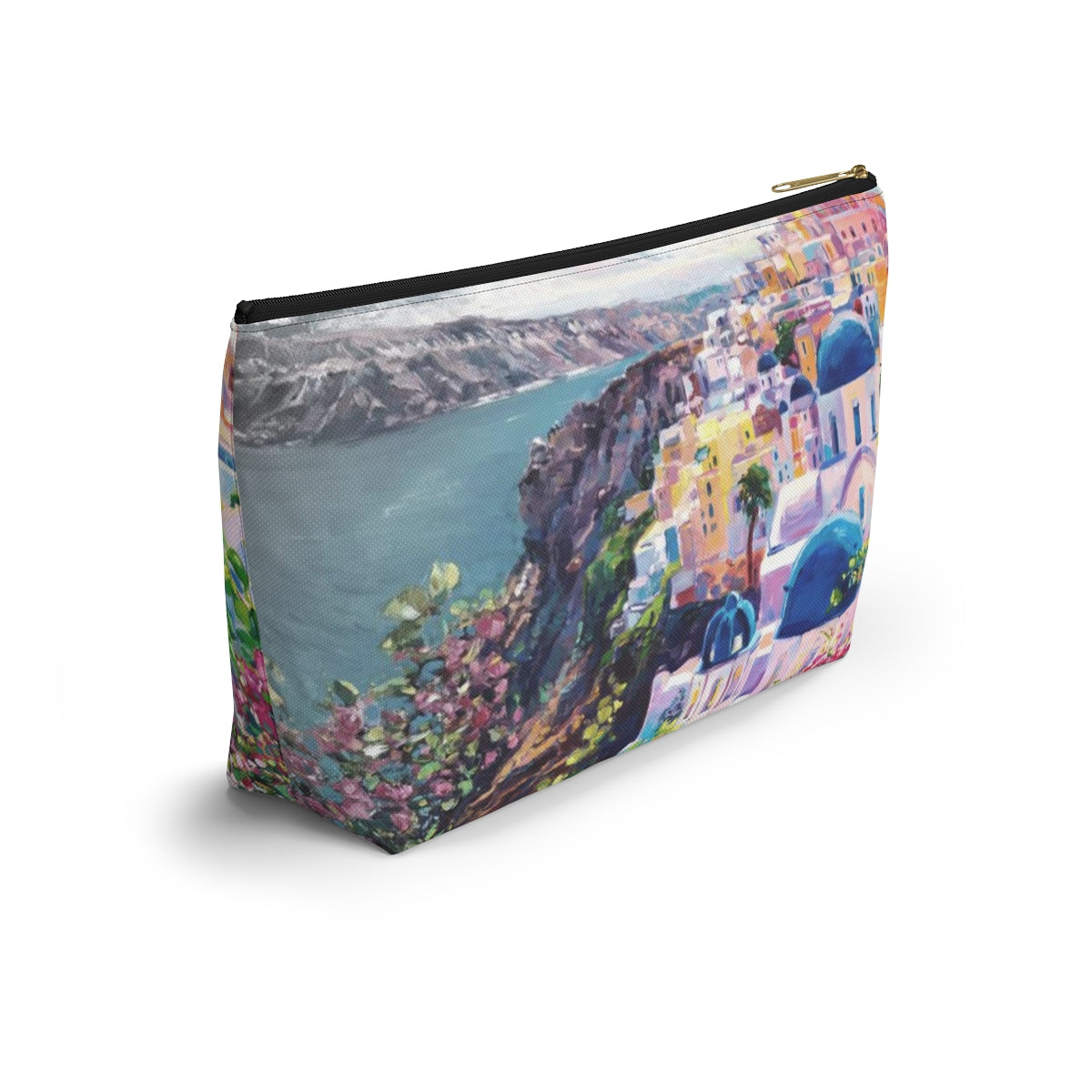 Santorini Pouch w T-bottom, Accessory Pouch - Santorini Greece