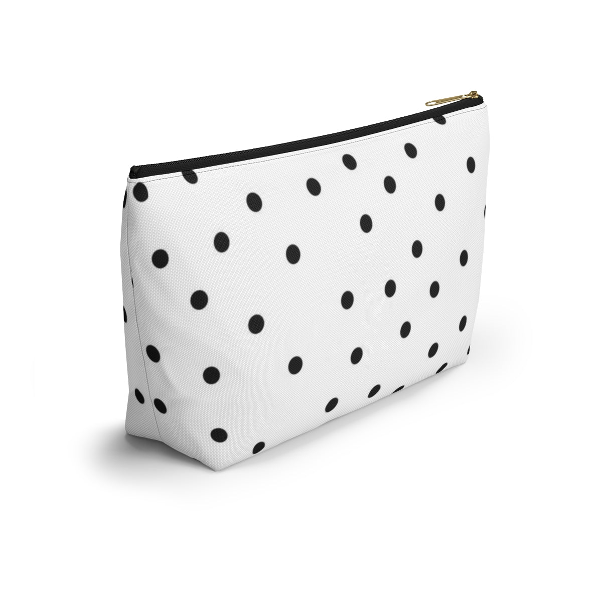 Personalized Champaign Cosmetic Pouch w T-bottom, Accessory Pouch, Celebration Polka Dot