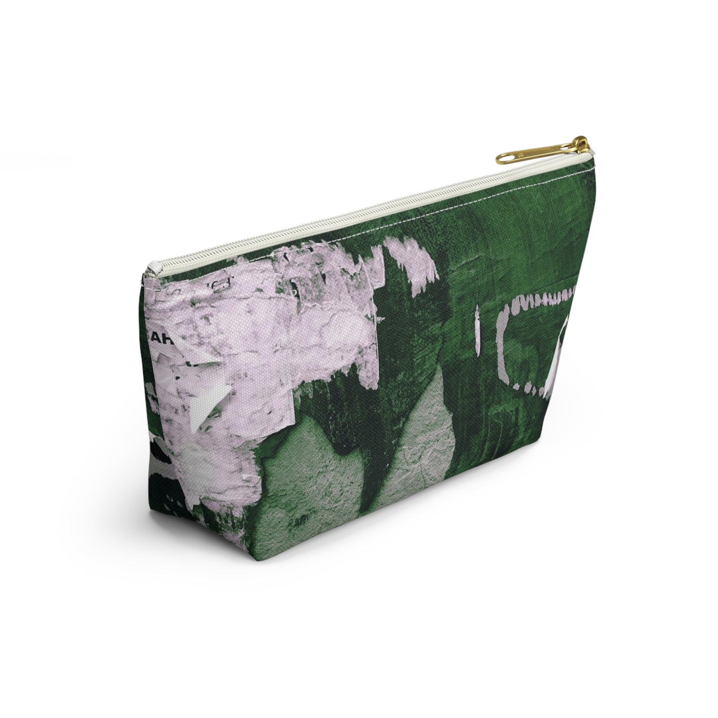 Urban Street Art Cosmetic Pouch w T-bottom, Accessory Pouch - Torn Poster Street Art Makeup Bag - Emerald Bag 9