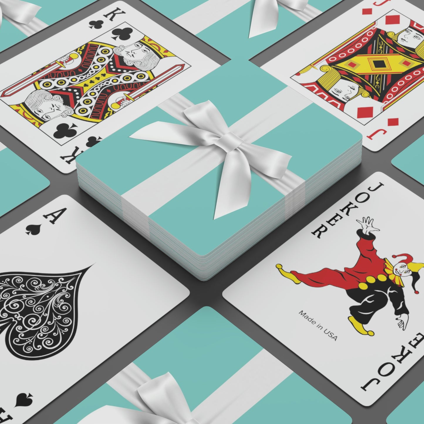 Personalized Little Blue Box Poker Cards - Robin Egg Blue Playing Cards - Breakfast at Tiffany Inspired - Your Name & Co.