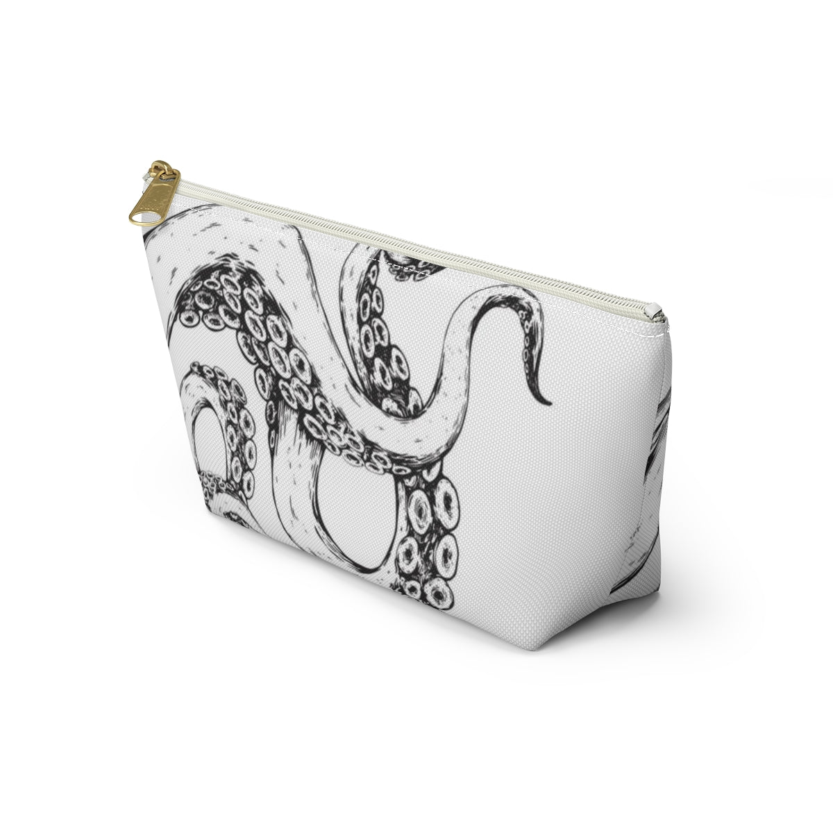 Octopus Tentacle Pouch w T-bottom, Accessory Pouch - Nautical White